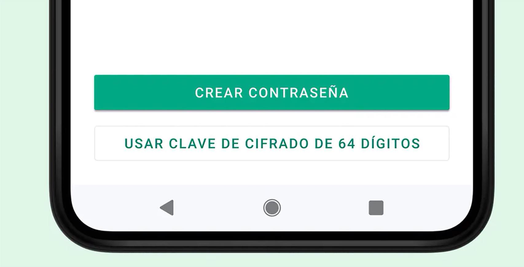 Crea contraseña o la clave de seguridad
