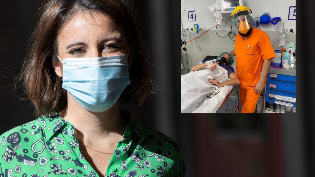Andrea Levy en montaje de EL ESPAÑOL junto a la imagen de su ingreso hospitalario.