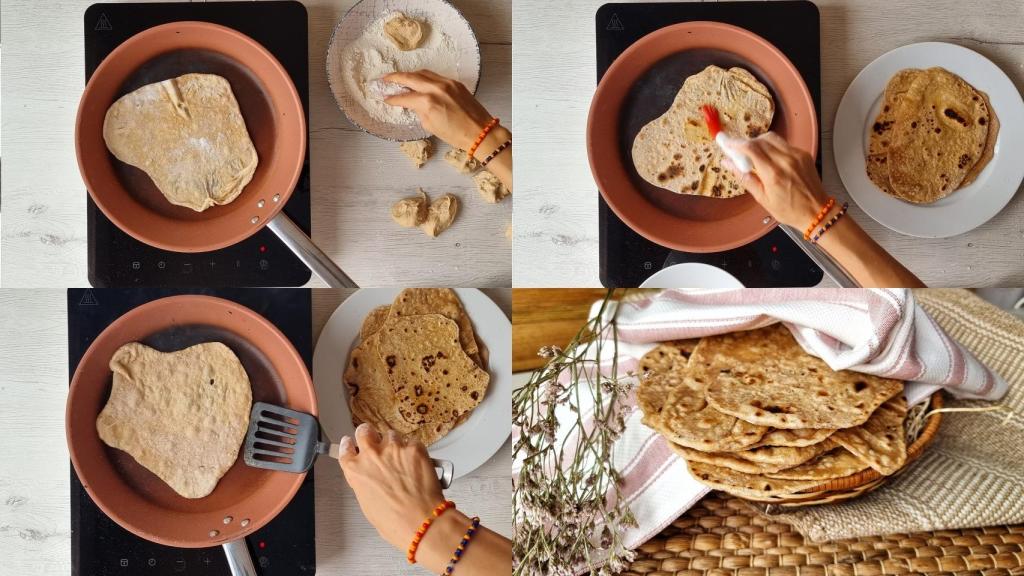 Pan sin horno estilo Roti indio, una receta muy fácil paso a paso