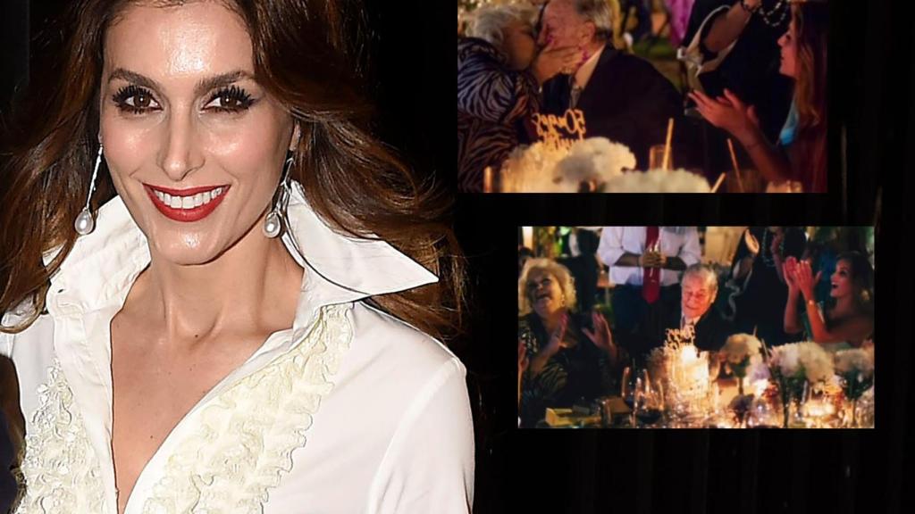 La diseñadora Paloma Cuevas en montaje de EL ESPAÑOL junto a sus padres el día de sus bodas de oro.