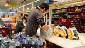 Trabajadores de un supermercado