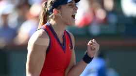 Paula Badosa celebra su victoria en Indian Wells