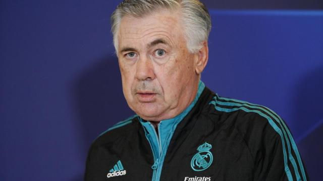 Carlo Ancelotti, en rueda de prensa de la Champions League