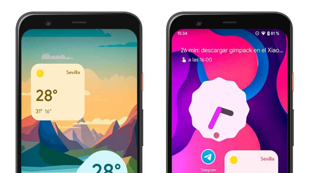 Estos son los nuevos widgets del tiempo de Android 12