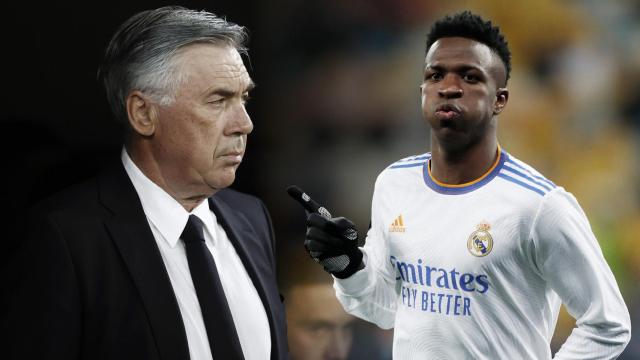 Ancelotti y Vinicius, en un fotomontaje