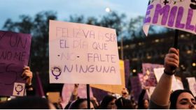 Imagen de archivo de la manifestación del 8-M de 2020 en Madrid.