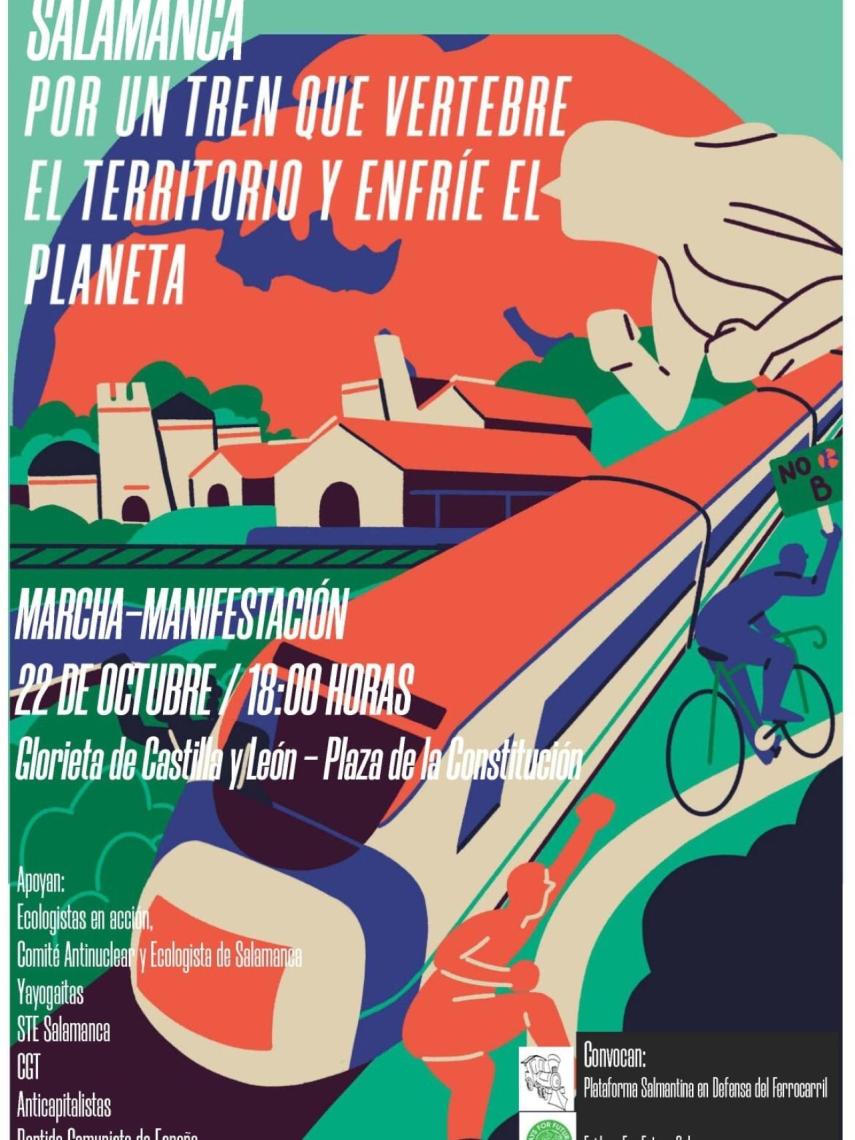 Cartel manifestación tren salamanca