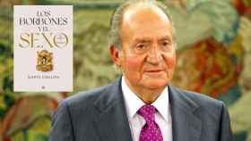 El rey Juan Carlos junto a la portada de 'Los Borbones y el sexo'.