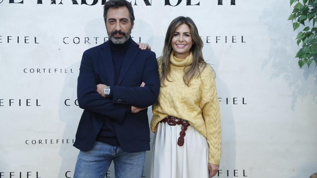 Nuria Roca y su marido Juan del Val durante la presentación de la nueva campaña de Cortefiel, 'Que hablen de ti', este jueves 21 de octubre.
