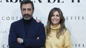 Nuria Roca y su marido Juan del Val durante la presentación de la nueva campaña de Cortefiel, 'Que hablen de ti', este jueves 21 de octubre.