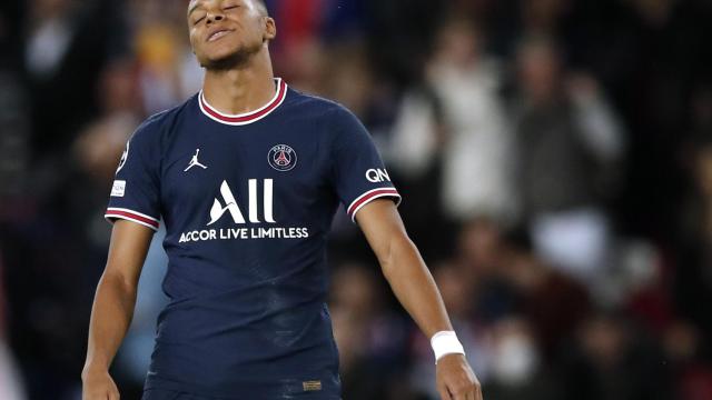 Kylian Mbappé, en un partido del PSG de la temporada 2021/2022