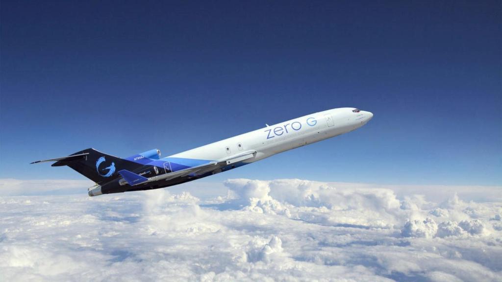 Avión adaptado para la gravedad cero