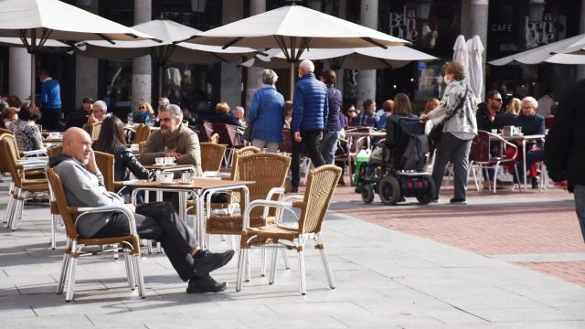 Una terraza en la Plaza Mayor de Valladolid