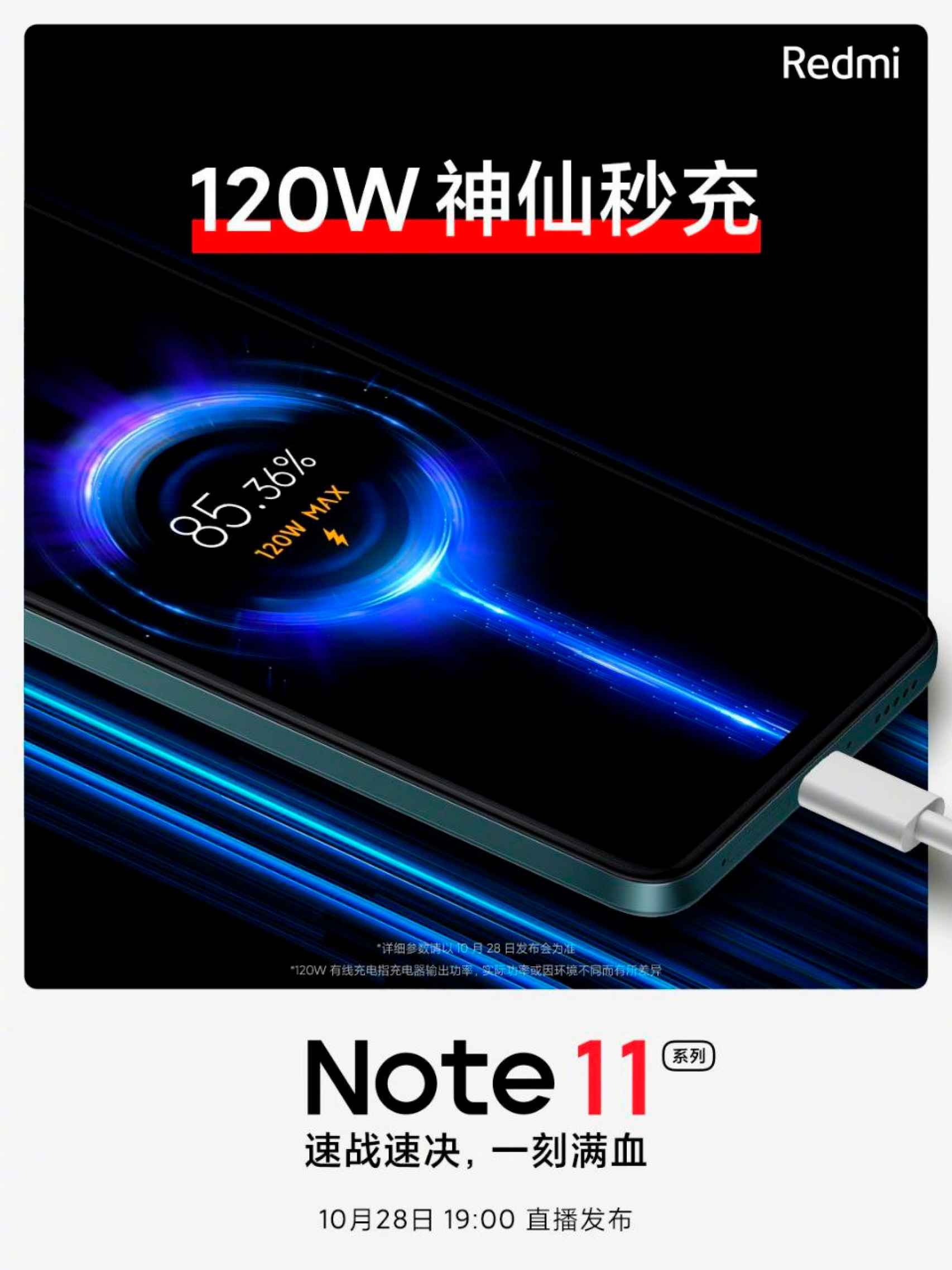 Carga rápida del Redmi Note 11 Pro Plus