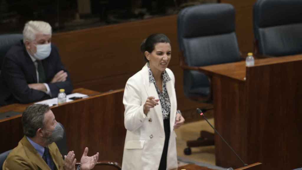 La portavoz de Vox en la Asamblea de Madrid, Rocío Monasterio, interviene en el último pleno.