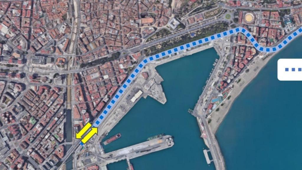 Plano indicativo del recorrido y longitud del eje soterrado.