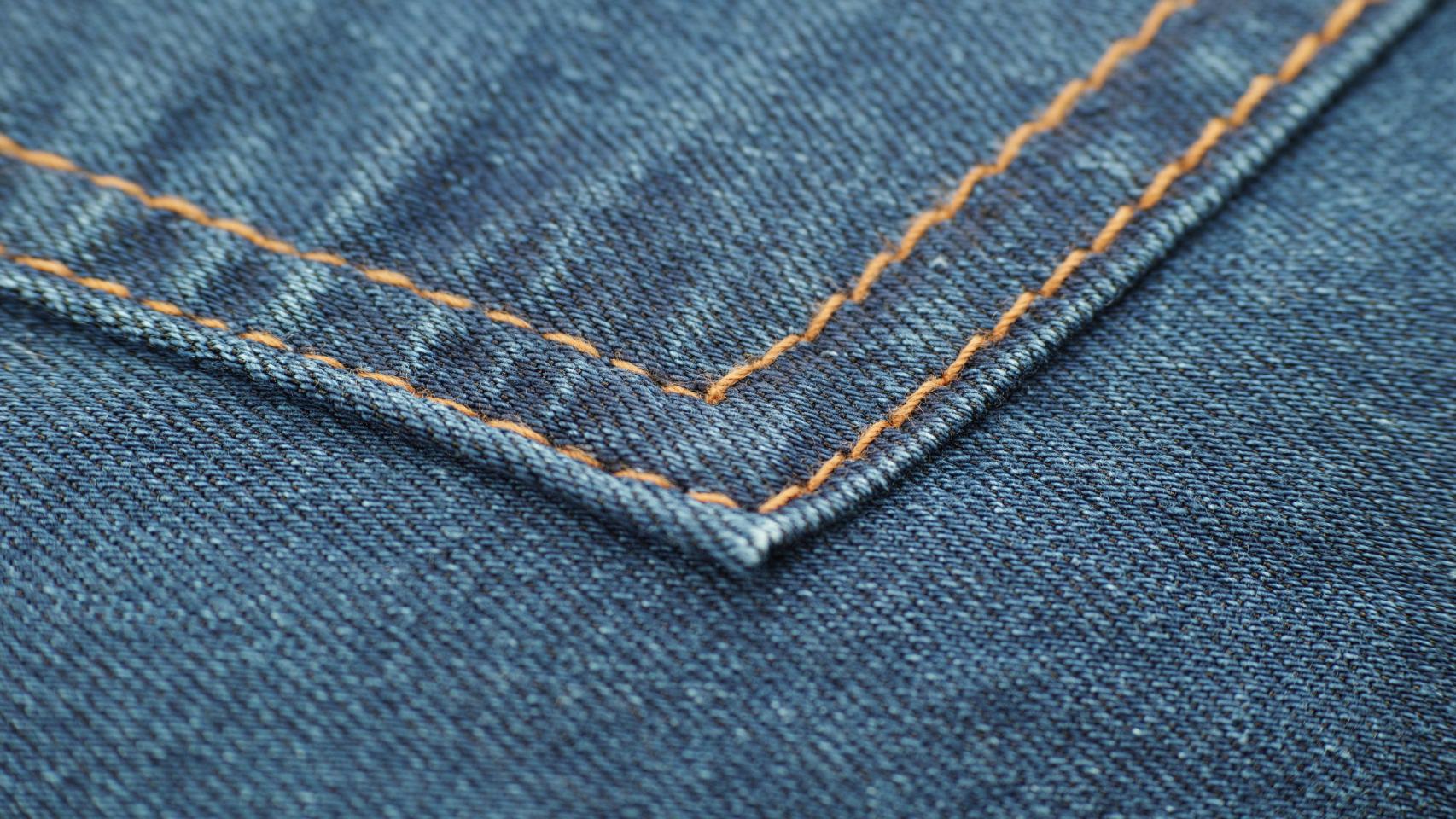 azul pantalones mezclilla tela material algodón textura bolsillo