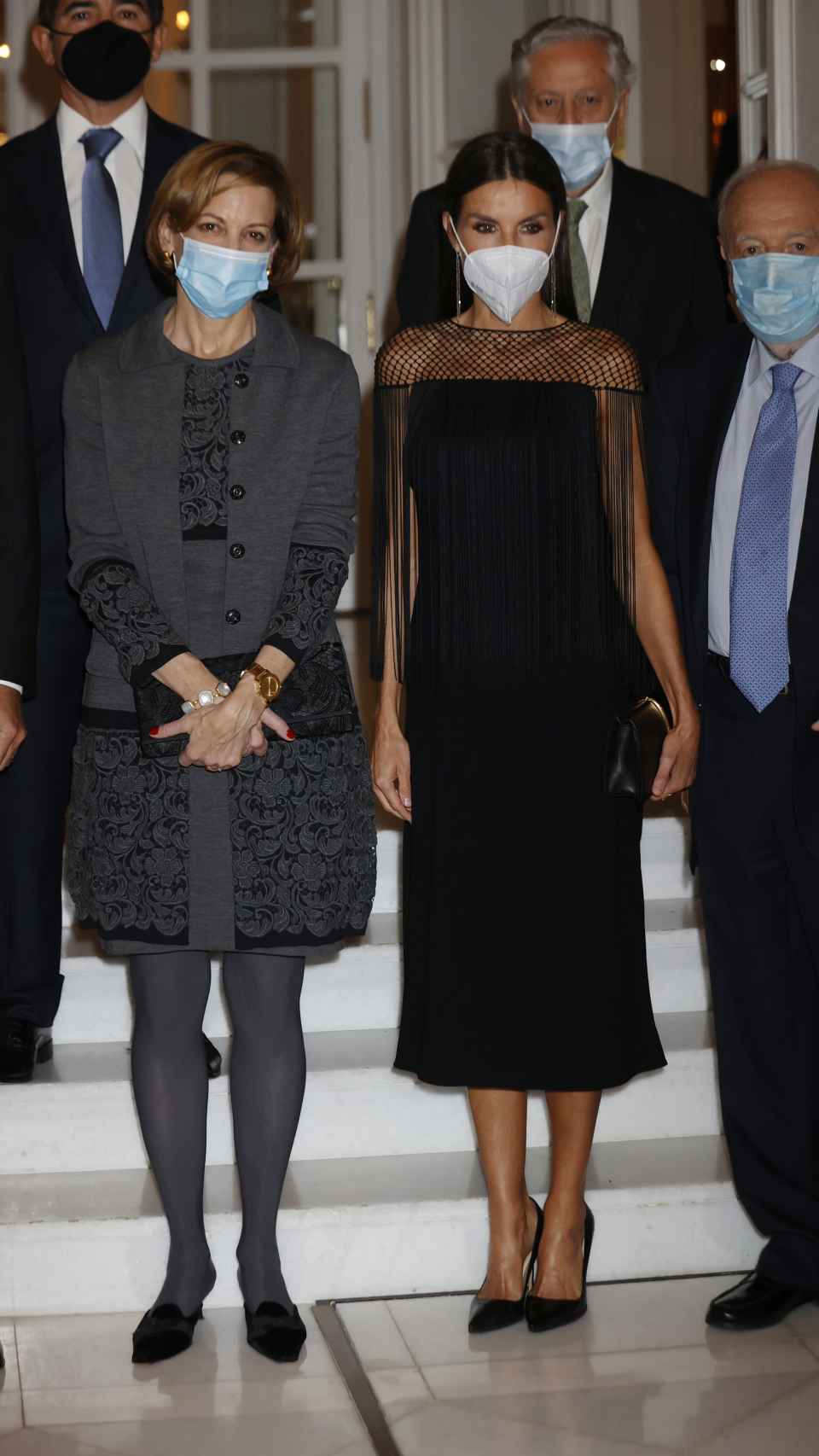 El 'outfit' de la Reina para su evento de este martes en Madrid.
