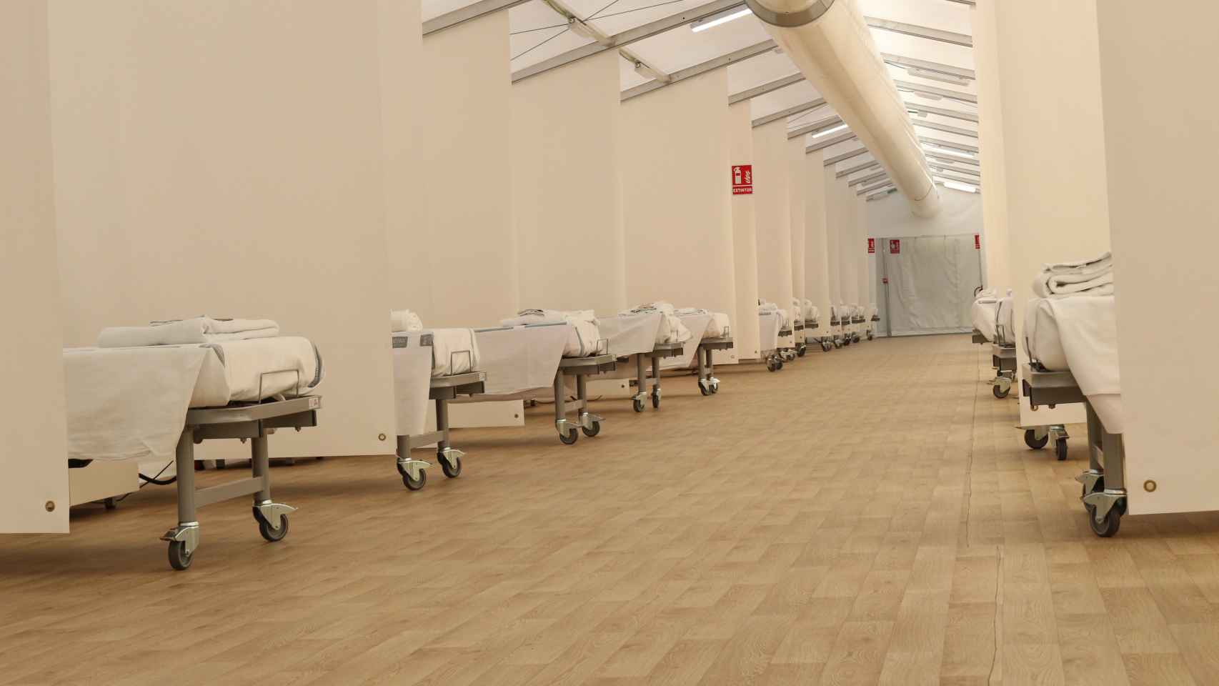 Hospital de Campaña de Alicante antes de su inauguración.