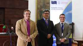Raúl Sánchez Prieto,  Efrem Yildiz y Ludovic Thilly explicaron los objetivos del encuentro en el Colegio Arzobispo Fonseca