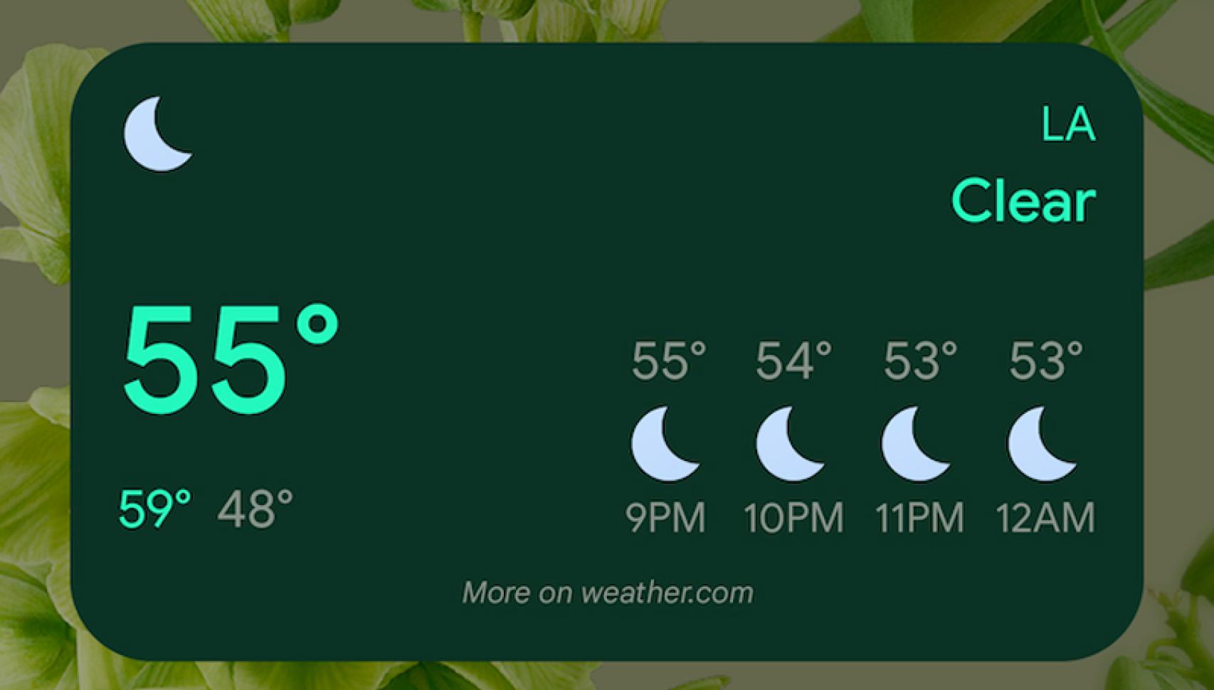 Widgets del tiempo en Android 12