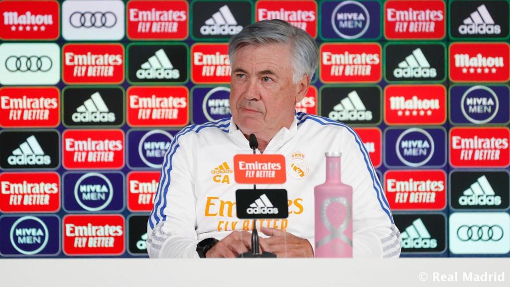 Carlo Ancelotti, en rueda de prensa de La Liga