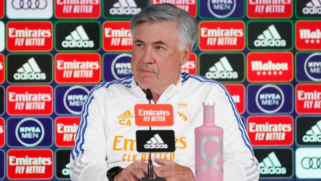 Carlo Ancelotti, en rueda de prensa de La Liga