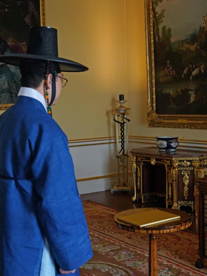 La reina Isabel II en su acto telemático de este martes.
