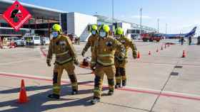 Una explosión afecta al morro de un avión en el simulacro de accidente del aeropuerto de El Altet