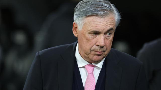 Carlo Ancelotti, en el banquillo del Santiago Bernabéu