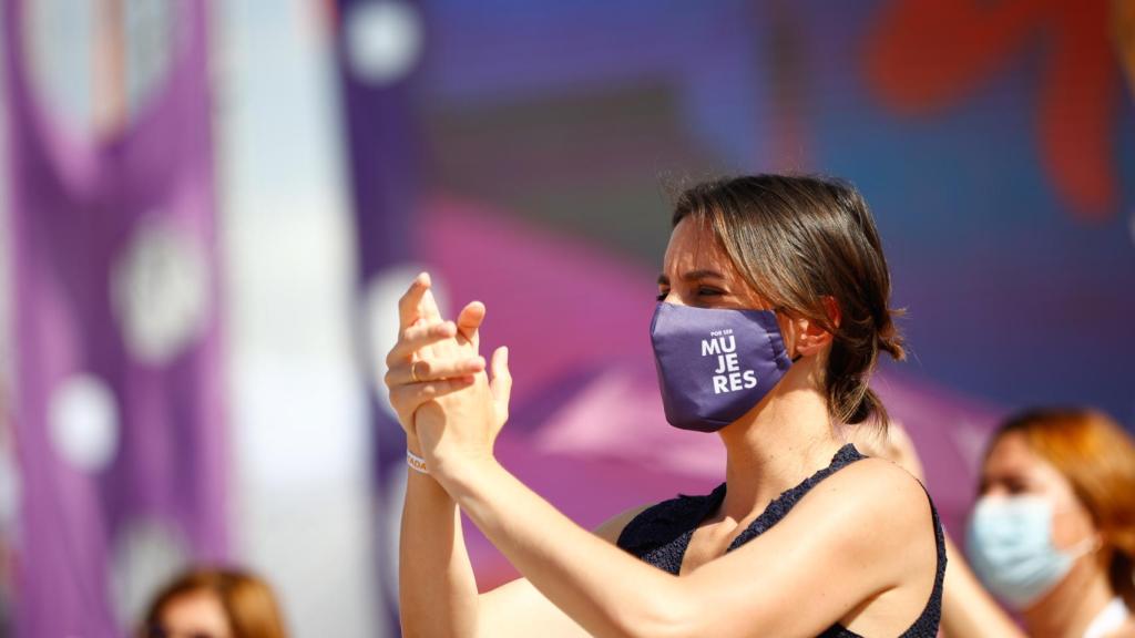 Irene Montero durante la Asamblea General de Podemos de junio.