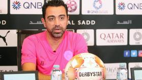 Xavi Hernández durante una rueda de prensa del Al-Sadd