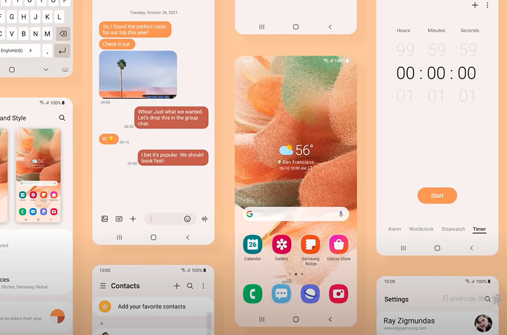 Paleta de colores en One UI 4 para el tema dinámico