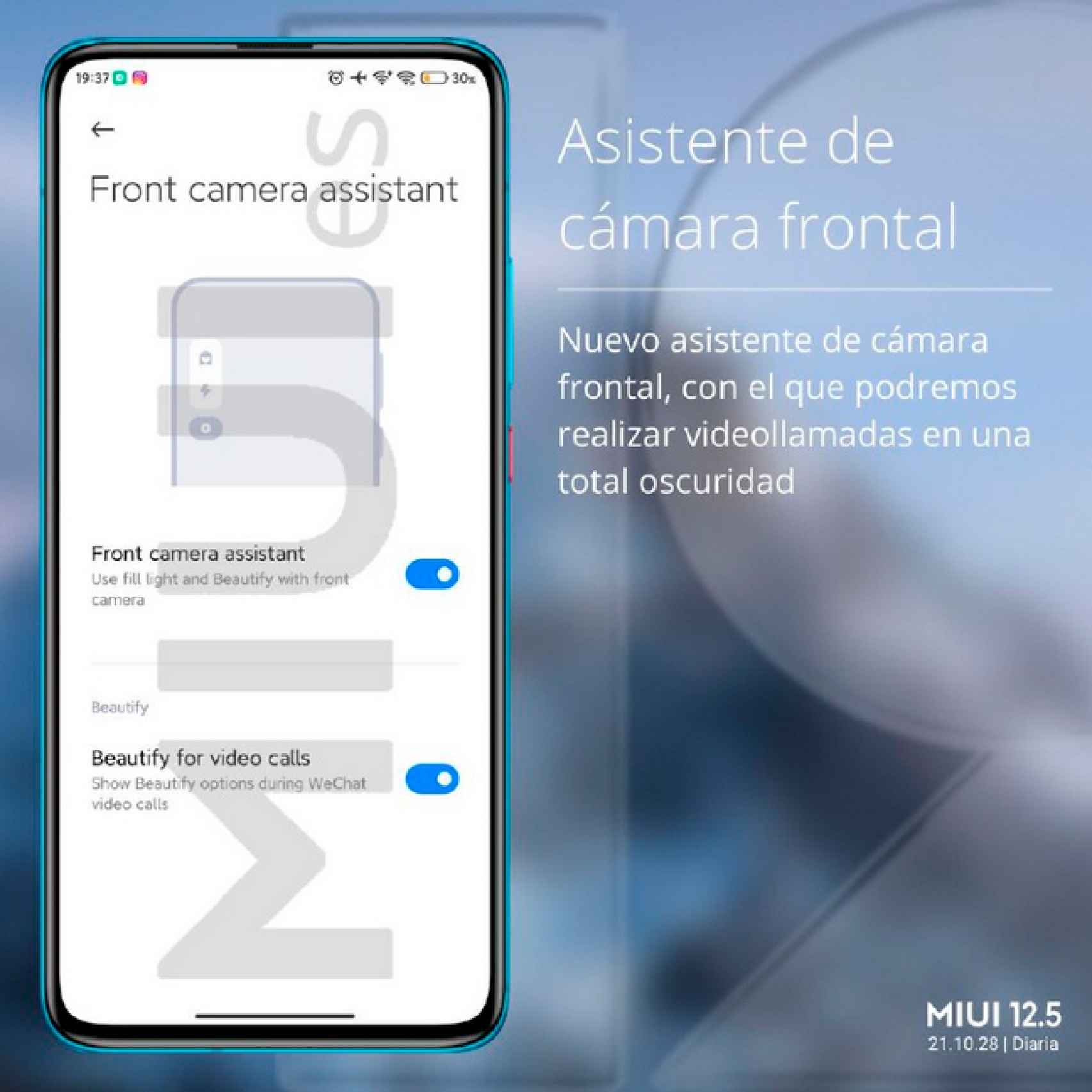 Front camera assistant in MIUI 12.5