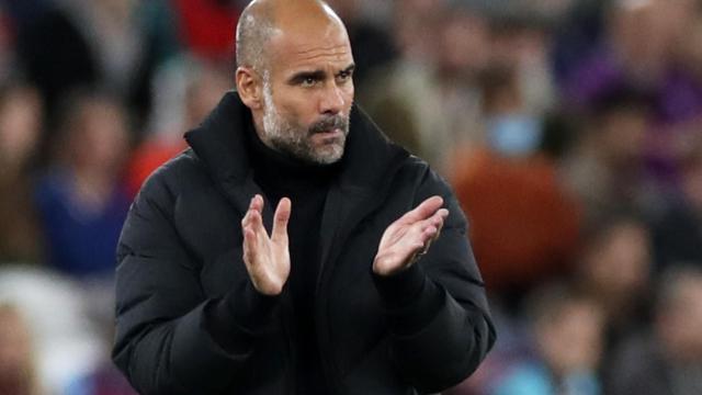 Pep Guardiola, en un partido del Manchester City