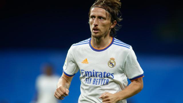 Luka Modric durante un partido con el Real Madrid