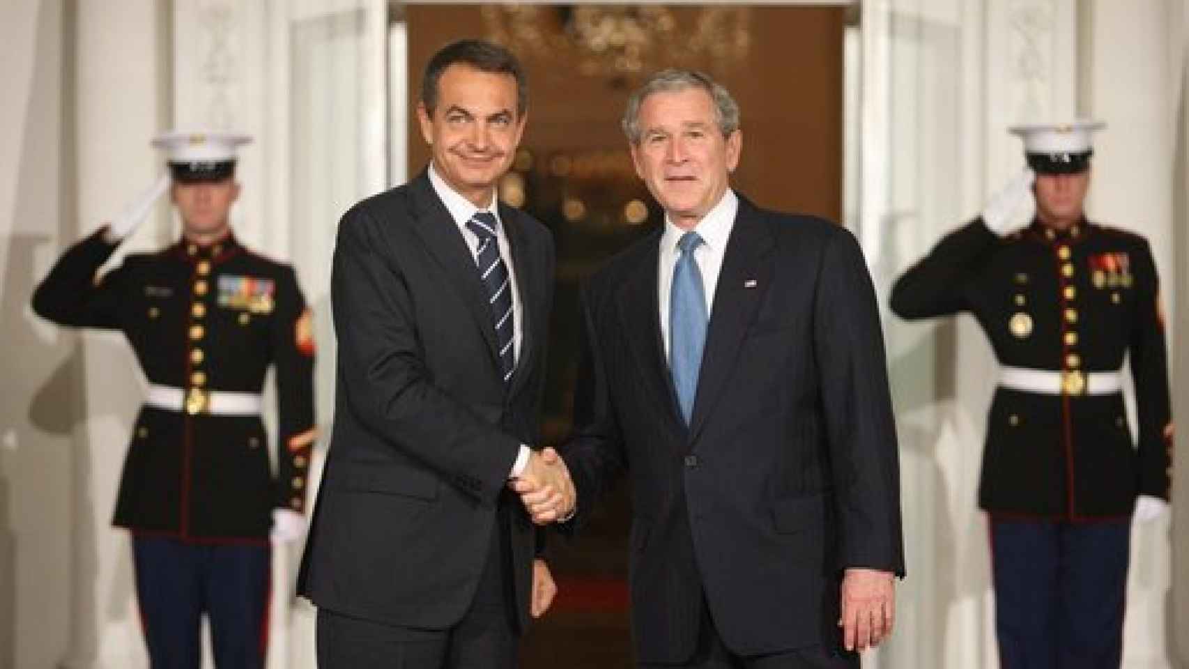 Zapatero y Bush, en una visita oficial del presidente español a la Casa Blanca.