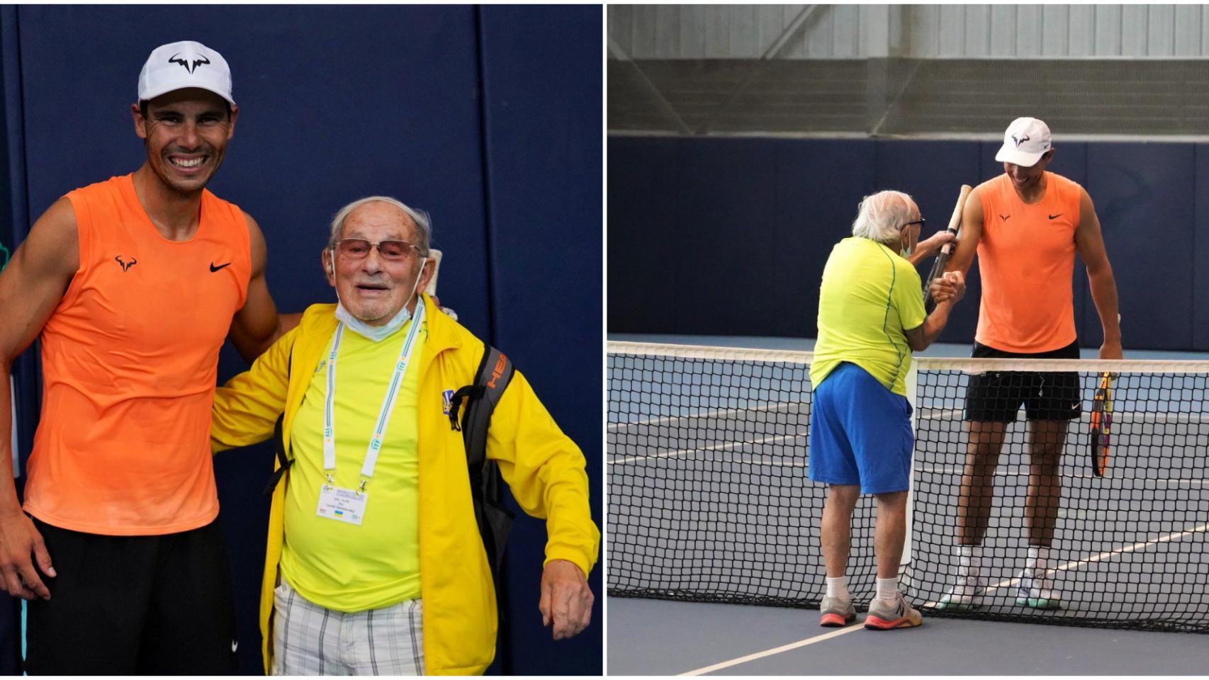 Rafa Nadal conoce a Leonid Stanislavskyi, el tenista más mayor del mundo con 97 años