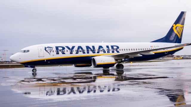 Avión de Ryanair en el aeropuerto alemán de Frankfurt.