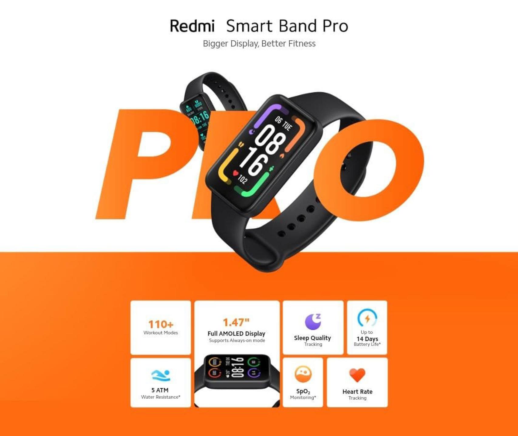 Xiaomi Smartwatch Redmi Smart Band Pro, Negro