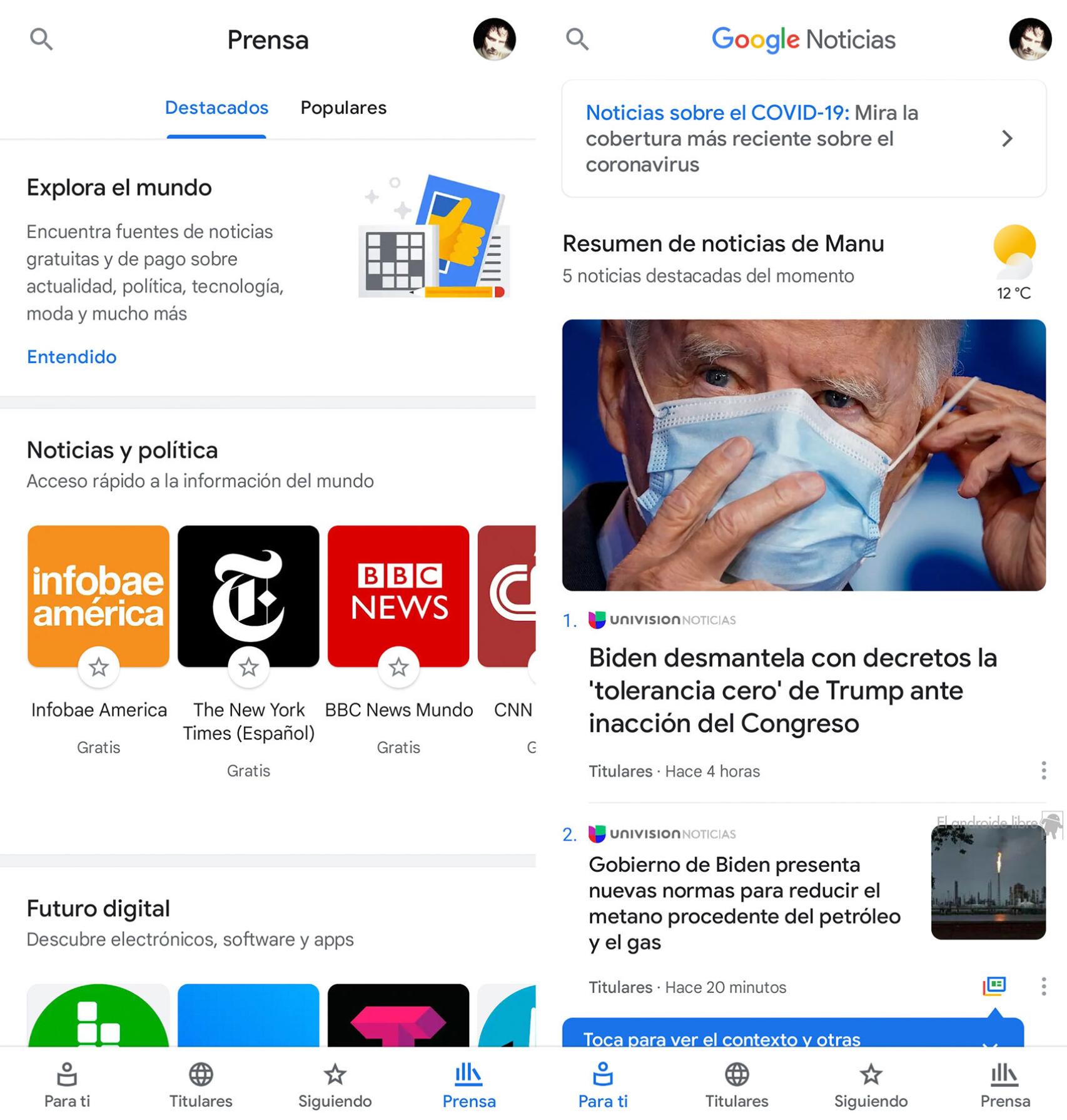 This is  the Google News app