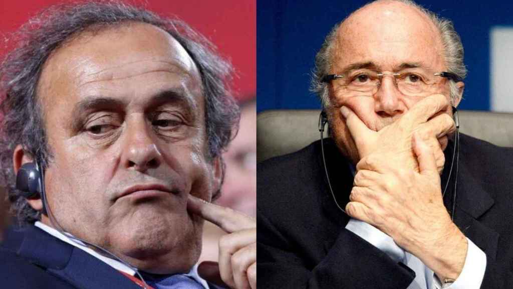Michel Platini y Joseph Blatter, en un fotomontaje