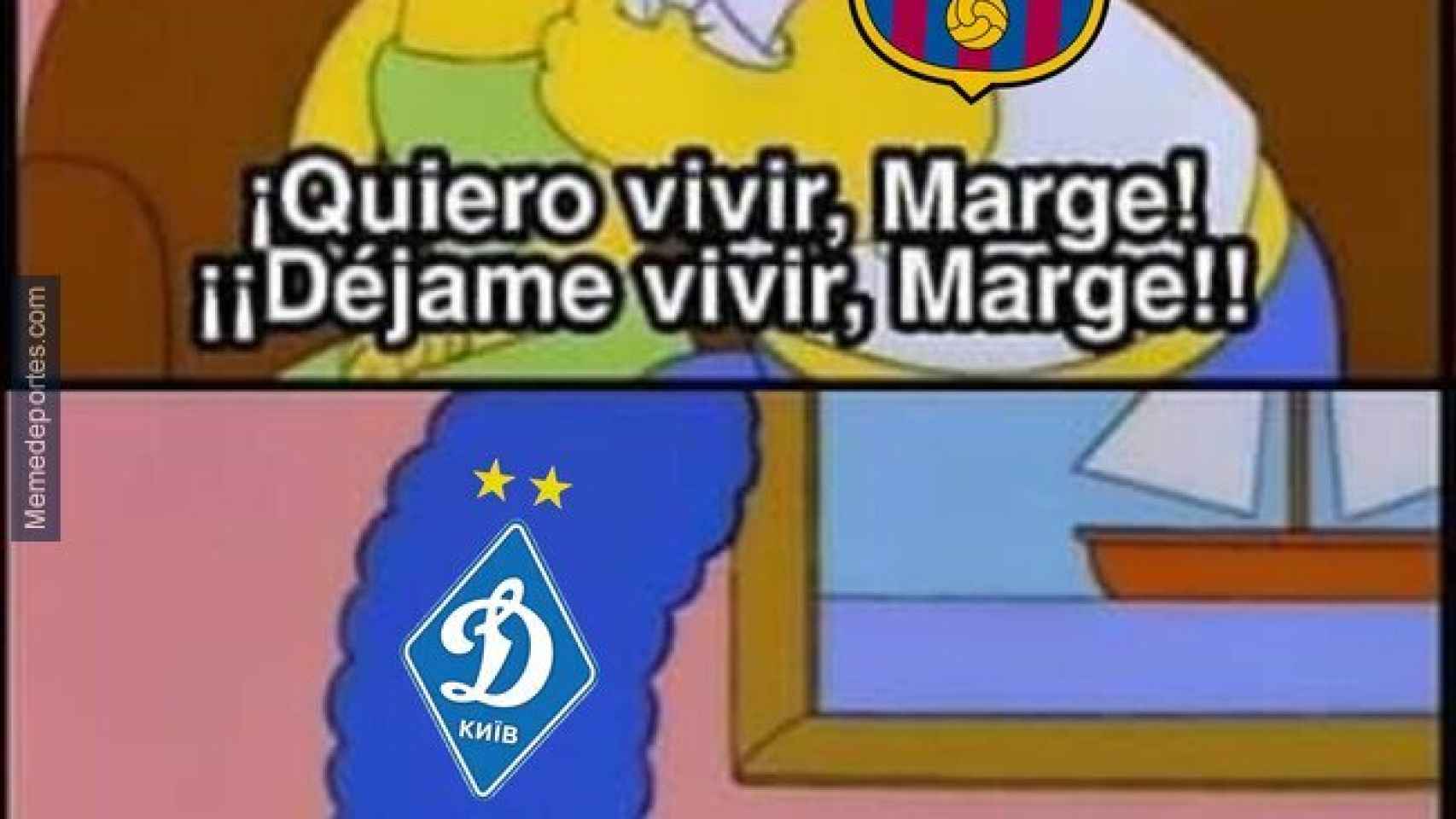Meme del Dinamo de Kiev - FC Barcelona de la Champions League