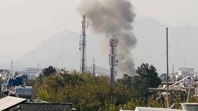 Una de las explosiones cerca del hospital militar de Kabul.