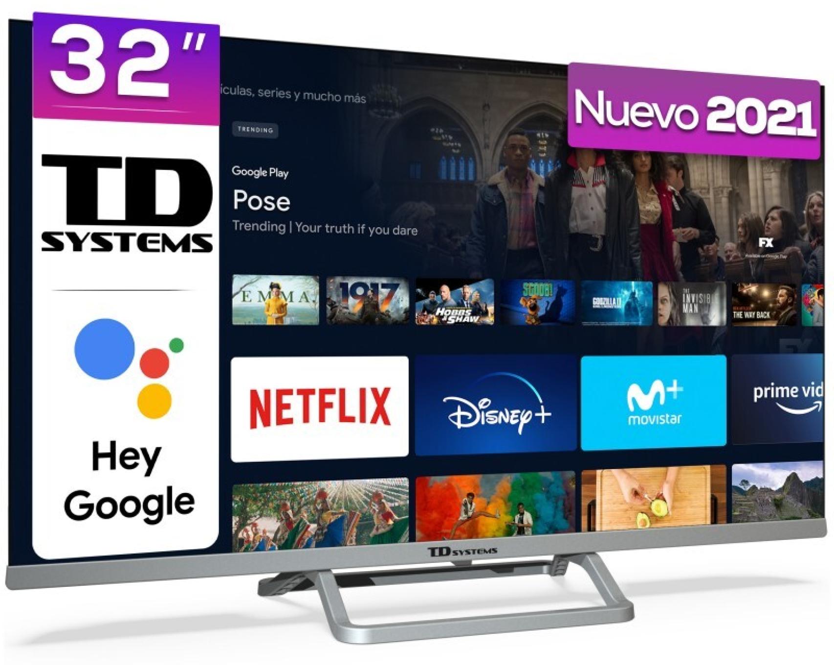 TD Systems Smart TV 40 Pulgadas Full LED HD, Google Official Assistant,  S.O. Android 11 