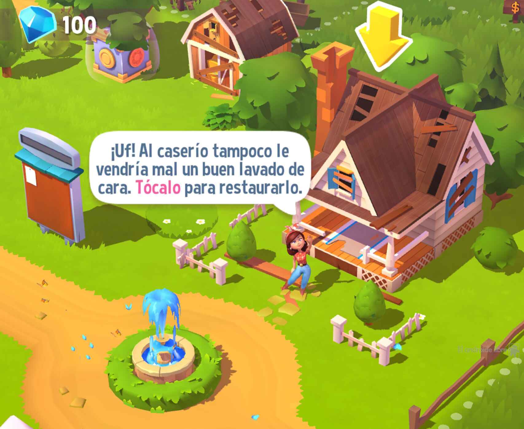 Arreglando edificaciones en Farmville 3: Animales en Android