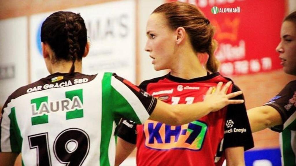 Mireia Rodríguez durante un equipo de balonmano.