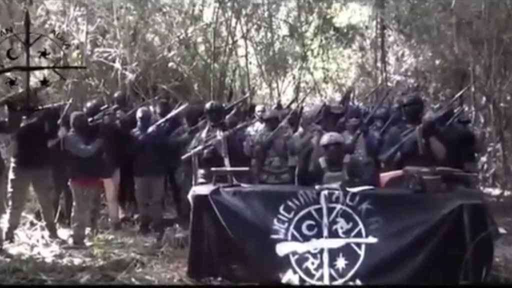 El grupo terrorista mapuche en un vídeo difundido en redes sociales.