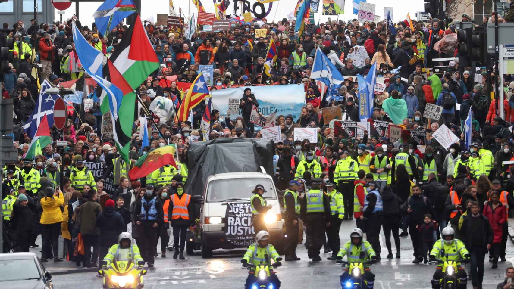Manifestación en Glasgow.