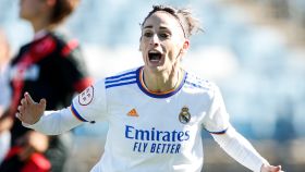Esther celebra su gol con el Real Madrid Femenino contra el Rayo